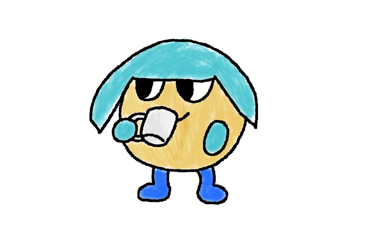 Cuppy holding a cup